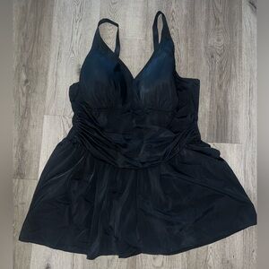 D&Co Beach Black Swim Dress Size 26W